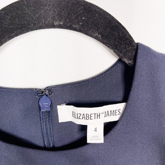 Elizabeth and James Size 4 Navy Blue Abella Cut Out Fit and Flare Dress Cocktail - Picture 8 of 11